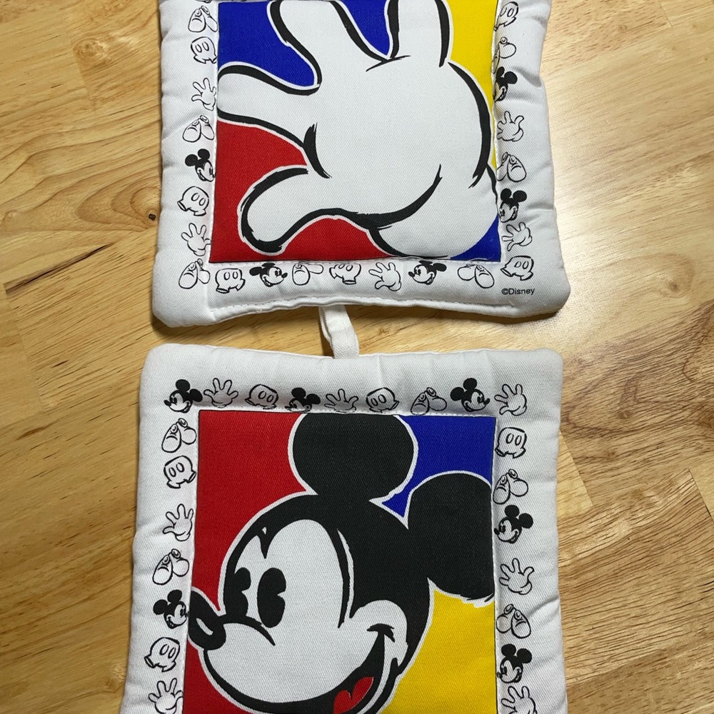 Disney Mickey Mouse Red and Blue Pot Holders 3 potholders